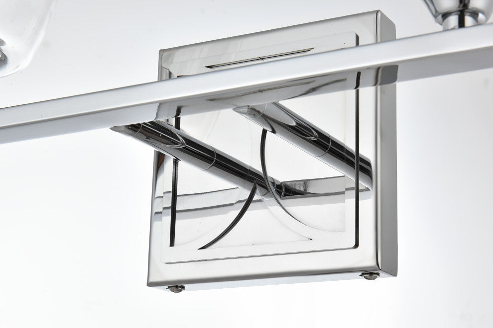 4 Light Chrome And Clear Bath Sconce