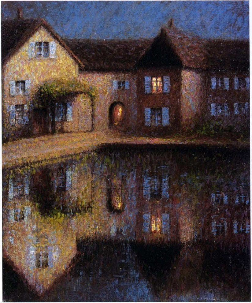 Henri Le Sidaner House by the Eau, 20"x25" Gallery Wrapped Canvas Print
