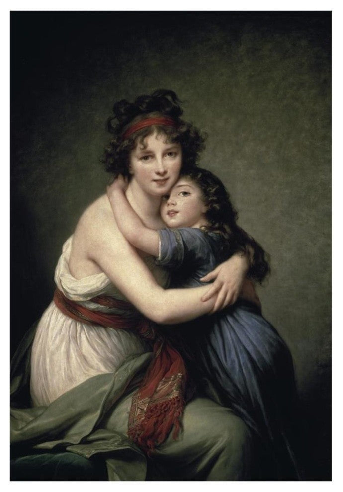 "Madame Vigee Le Brun and Her Daughter" Paper Art, 27"x38"
