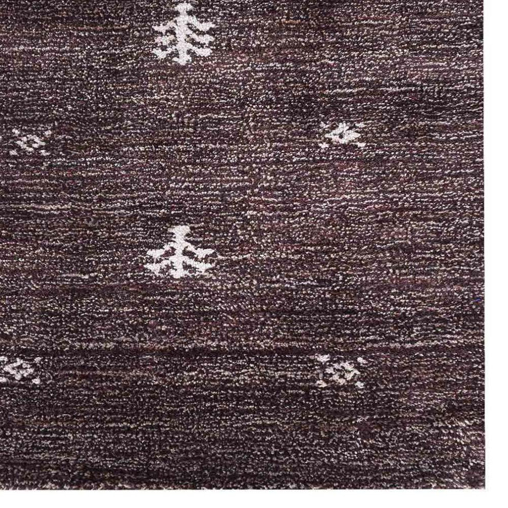HAND KNOTTED LOOM SILK ECO-FRIENDLY RUG-9'x12',Rectangle,Brown White,Contemporar