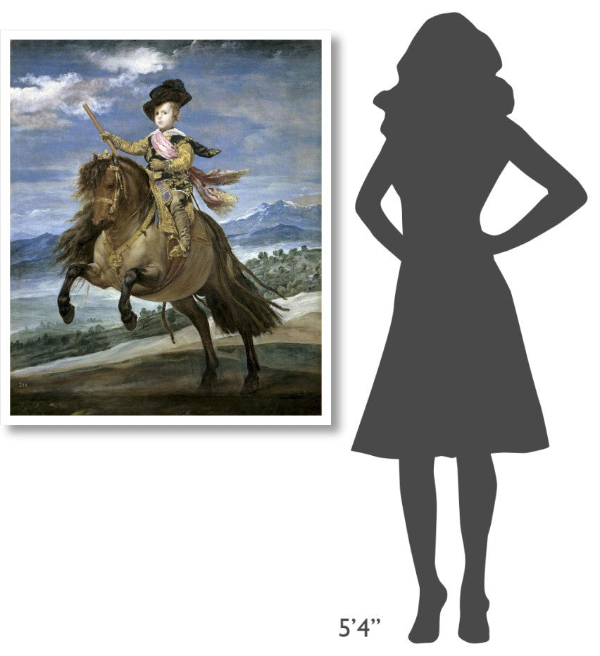 "Prince Carlos Balthasar On Horseback" Print by Diego Velazquez, 35"x42"