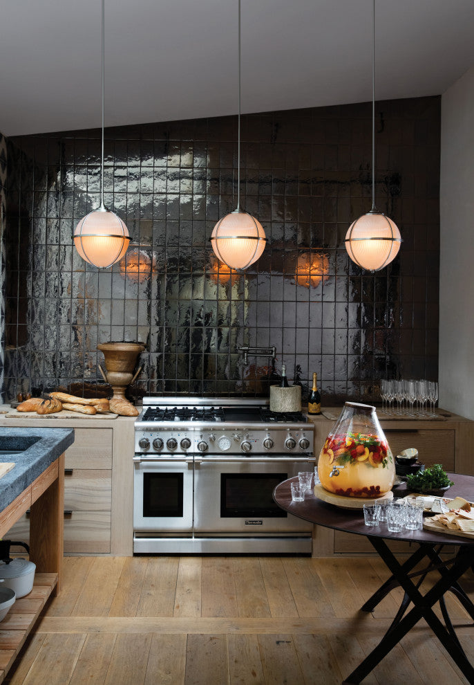 Hinkley Odeon Medium Orb Pendant, Brushed Nickel