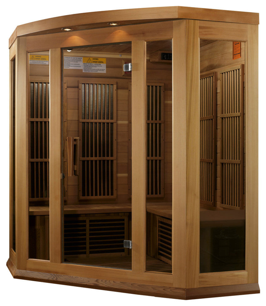 Maxxus 3 Person Far Ir Carbon Corner Red Cedar Sauna