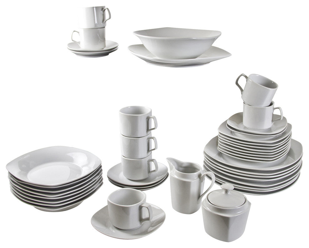 Entertaining Sets 45-Piece Square Dinnerware Set