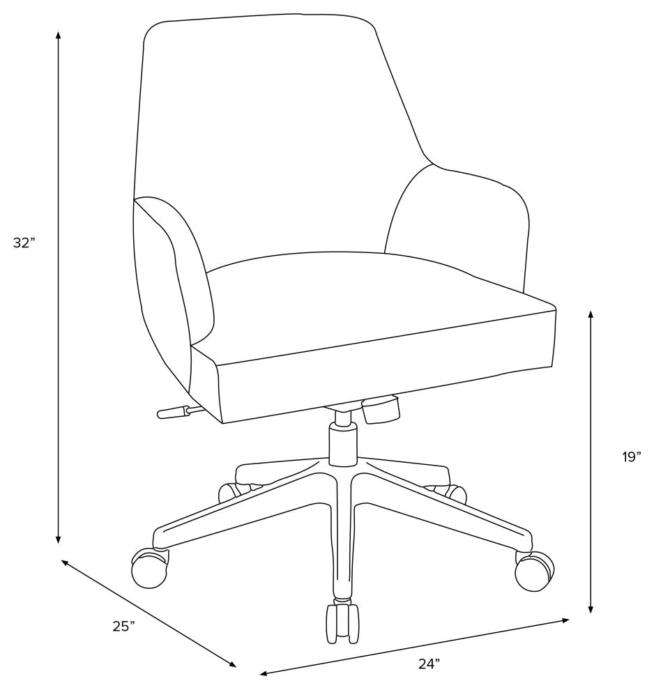 Office Chair, Linen Navy