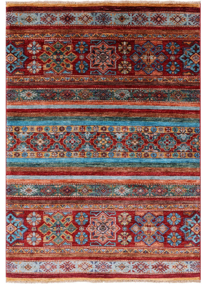 3' 5" X 4' 11" Khorjin Super Kazak Hand-Knotted Rug Q5443