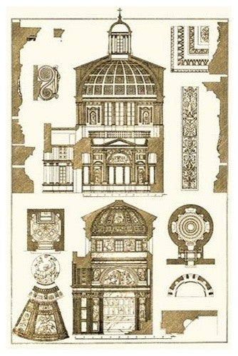 Domical Vaulting of the Renaissance - Fine Art Giclee Print 16" x 24"