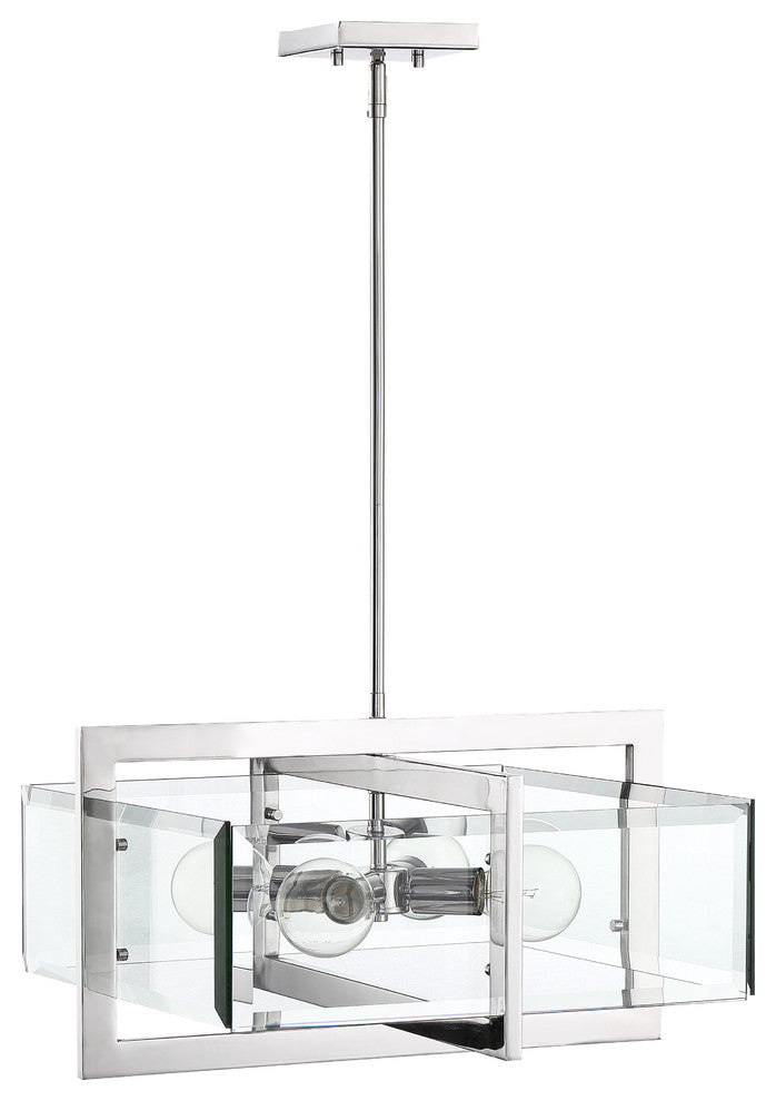 Ethan 4 Light Pendant, Polished Nickel