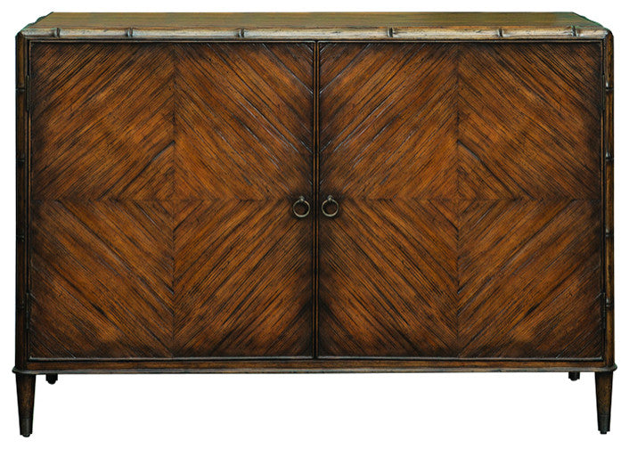 Crushed Bamboo and Pecan Cabinet, 2 Door