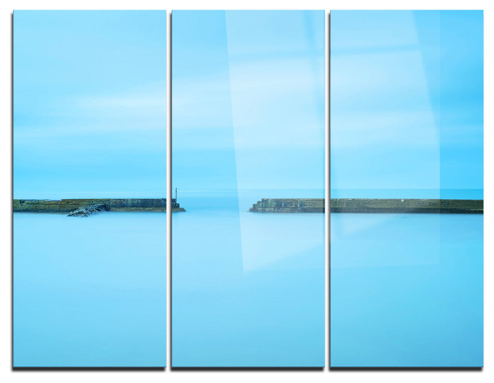 "Concrete Pier and Stairs" Photo Metal Wall Art, 3 Panels, 36"x28"