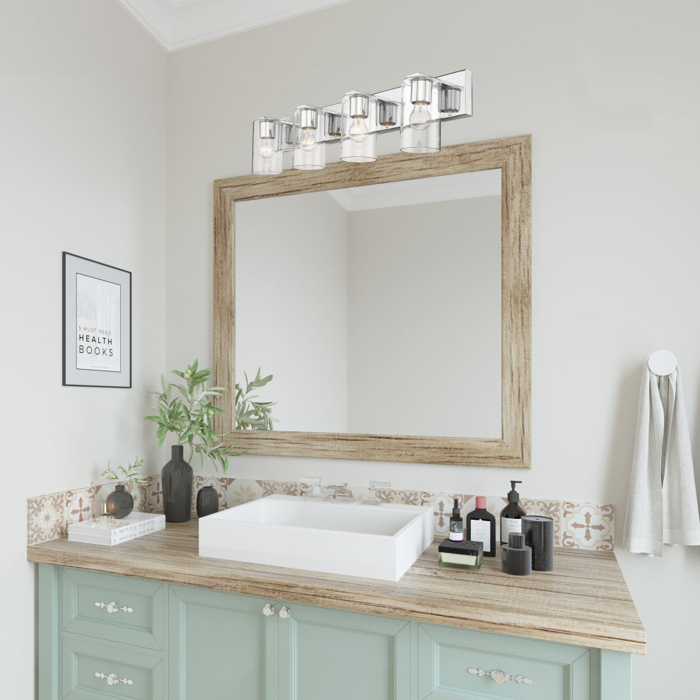 Livex Lighting Zurich 4 Light Polished Chrome Large Vanity Sconce