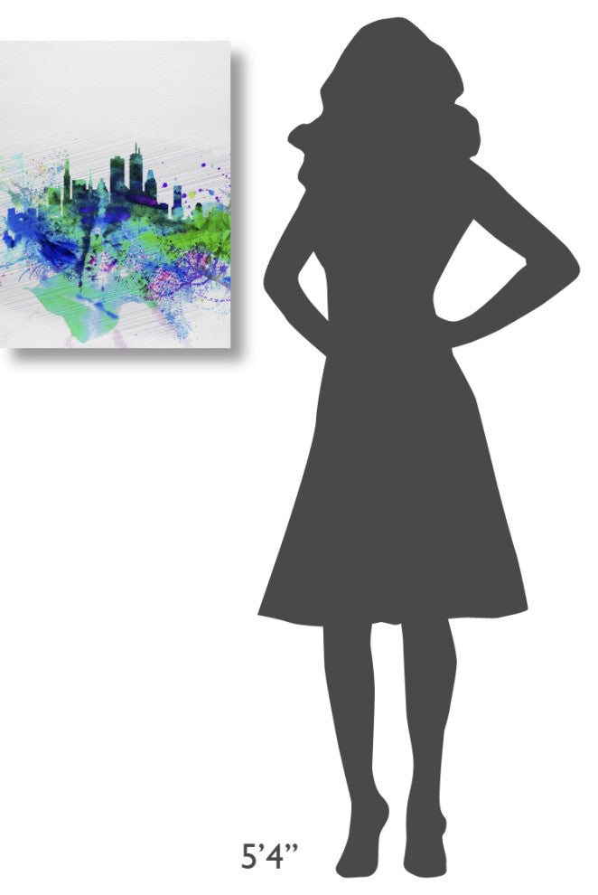 "Boston Watercolor Skyline" Fine Art Print