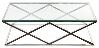Cortesi Home Gwen Contemporary Glass Coffee Table