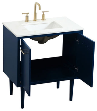 Home Living 19" Midcentury Modern Blue-Light Bathroom Vanity