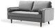 Loveseat Sofa, Velvet, Gray, Modern, Living Lounge Hotel Lobby Hospitality
