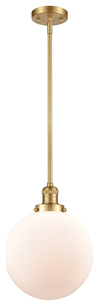 Beacon Mini Pendant, Satin Gold, Matte White