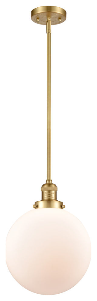 Beacon Mini Pendant, Satin Gold, Matte White