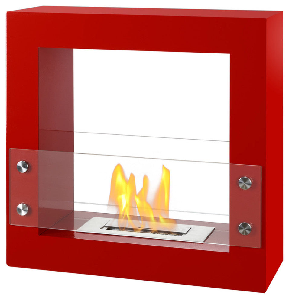 Freestanding Ventless Bio Ethanol Fireplace - Tectum Mini Red | Ignis