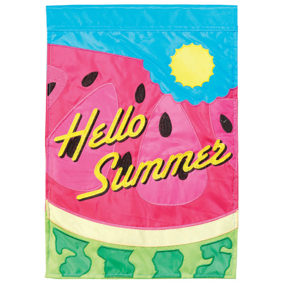 Flag Watermelon Hello Summer 13x18