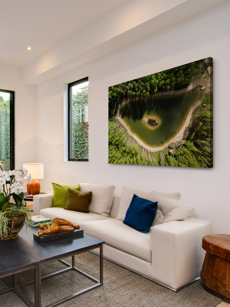 "Green Lake" Painting Print on Canvas by Karolis Janulis