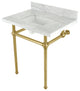 Kingston Brass KVBH3022M8SQ7 30" Console Sink, Legs, 8", 3 Hole