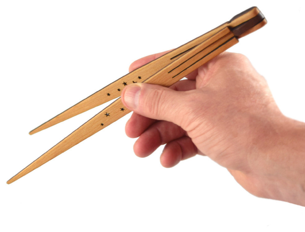 Fold-Flat Hinged Chopsticks, American Made Natural Cherry Wood