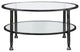 36" Black Glass And Metal Round Coffee Table