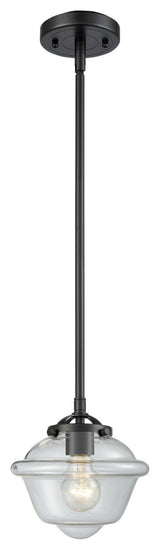 Small Oxford 1-Light Mini Pendant, Oil Rubbed Bronze, Clear
