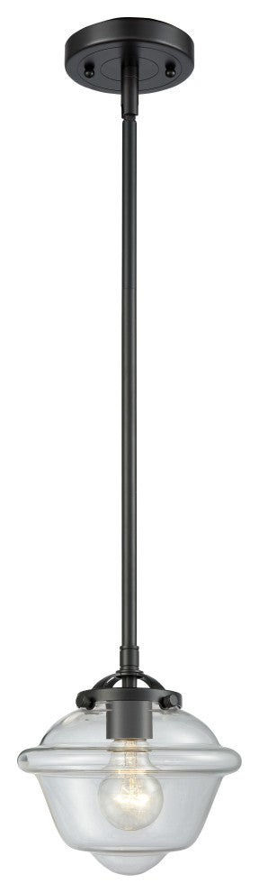 Small Oxford 1-Light Mini Pendant, Oil Rubbed Bronze, Clear