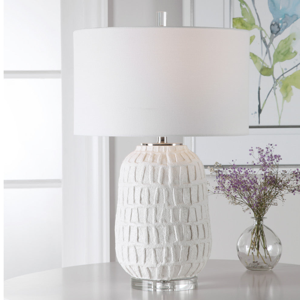 Uttermost Caelina Textured White Table Lamp