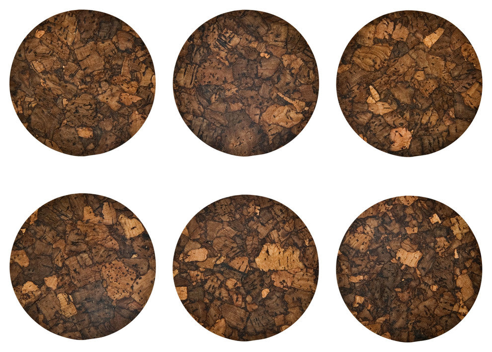 Jelinek Cork Coasters, Set of 6, Midnight