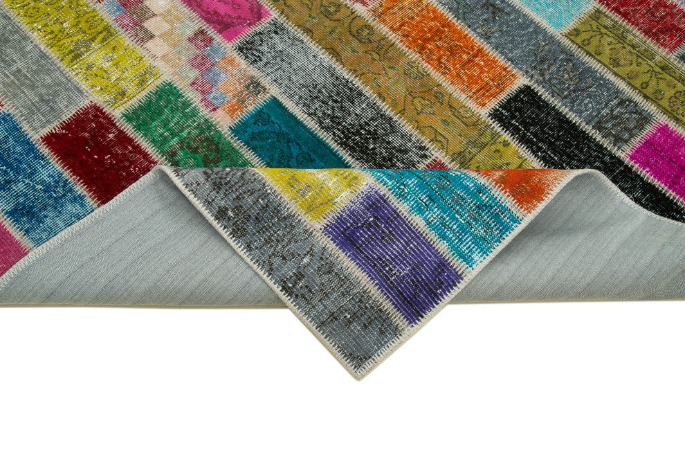 Rug N Carpet - Handmade Turkish 5' 11" x 8' 0" Colorful Patchwork Area Rug