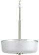 Progress Lighting 3-Light Foyer With White Linen Glass Bowl, Brushed Nickel