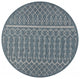 8" Round Blue Array Indoor Outdoor Area Rug