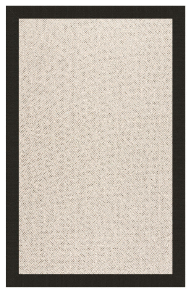 Zoe-White Wicker Machine Tufted Rectangle Rug, Ebony, 8''x10''