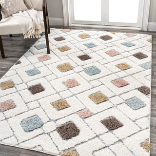 Astrid Retro Trellis High-Low Multi/Cream 3'x5' Area Rug