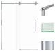 Teegan Sliding Shower Door, Fixed, Clear Glass, Polished Chrome, Turin Handle