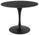 Dining Table, Round, Artificial Marble, Metal, Black, Modern, Bistro Restaurant