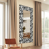 "Intertwined" Rectangular Beveled Leaner Mirror on Tempered Art Glass, 72" X 36"