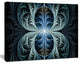 Glowing Blue Fabulous Fractal Art, Oversized Abstract Canvas Art Print, 60x40