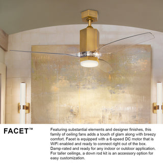 Hinkley Lighting 905852-LDD Facet 52" 3 Blade Indoor / Outdoor - Matte Black