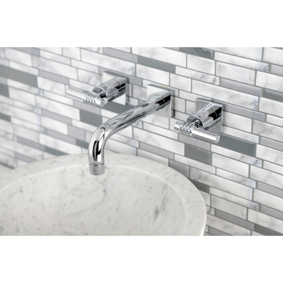 Kingston Brass KS6121ML Two-Handle Wall Mount Bathroom Faucet, Polished Chrome