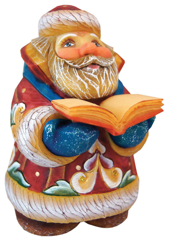 Hand Painted Mini Scholar Santa Figurine
