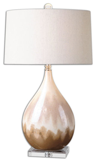 Uttermost 26171-1 Flavian 1 Light Table Lamp - Rust Beige with Ivory