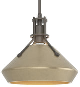Henry with Chamfer Pendant, Dark Smoke, Soft Gold Accents