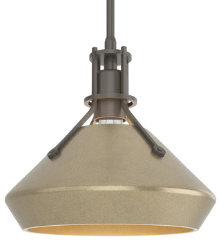Henry with Chamfer Pendant, Dark Smoke, Soft Gold Accents