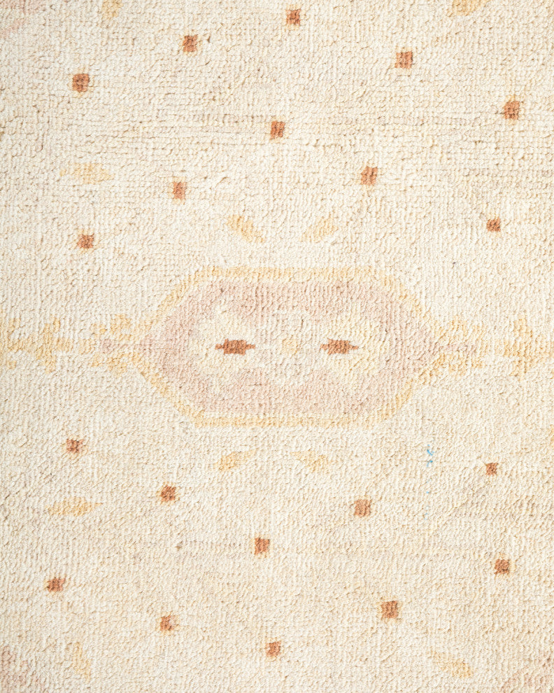 Eclectic, One-of-a-Kind Hand-Knotted Area Rug Ivory, 6'1"x12'5"