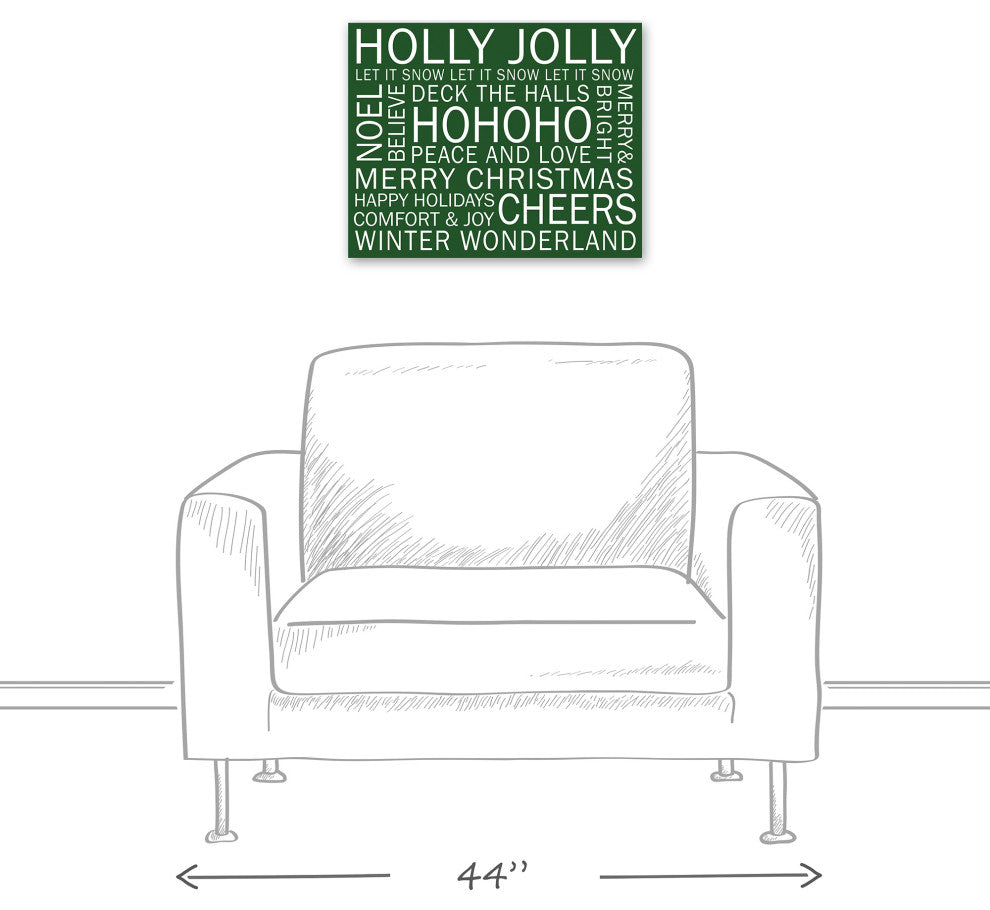 Christmas Sayings Green 2 16x20 Canvas Wall Art