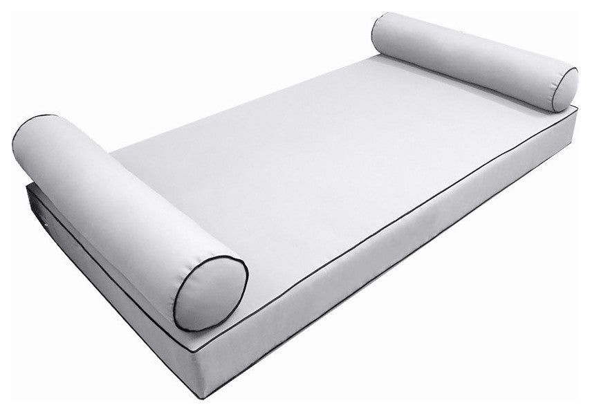 Style5 Twin Contrast Pipe Outdoor Mattress Bolster Slip Cover COMPLETE SET AD105