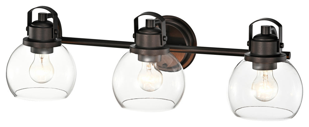 CHLOE Lighting Janice Contemporary 3-Light Rubbed Bronze Bath Vanity Fixture